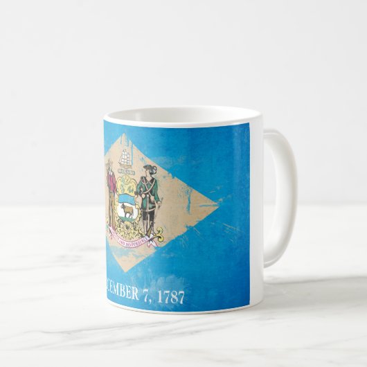 Delaware-Flagge Kaffeetasse (VorderseiteRechts)