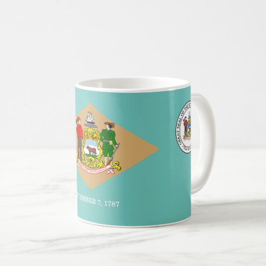 Delaware-Flagge Kaffeetasse (VorderseiteRechts)