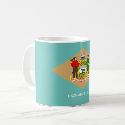 Delaware-Flagge Kaffeetasse (Vorderseite Links)
