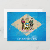 Delaware-Flagge Postkarte (Vorne/Hinten)