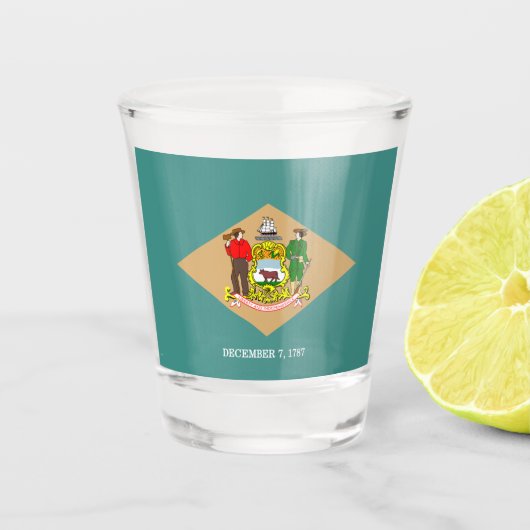 Delaware-Flagge Schnapsglas (Vorderseite)