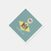 Delaware-Flagge & Siegel, Delaware Serviette (Ecke)