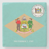Delaware-Flagge Steinuntersetzer (Vorderseite)