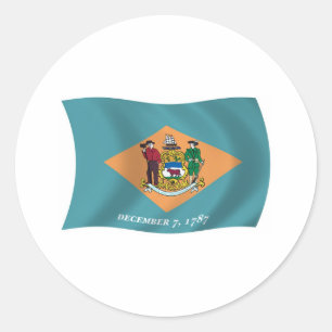 Delaware-Flaggenaufkleber Runder Aufkleber