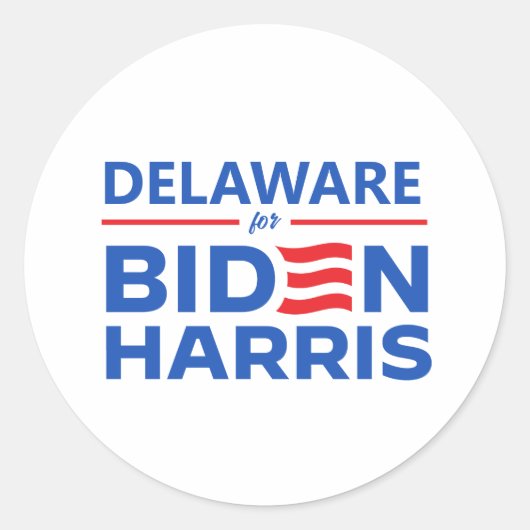 Delaware für Biden Harris Runder Aufkleber (Vorderseite)