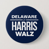 Delaware für Harris Walz Button (Vorderseite)