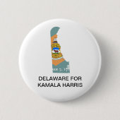 DELAWARE für Kamala Harris 2024 Button (Vorderseite)