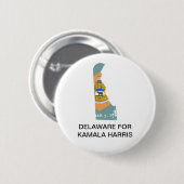 DELAWARE für Kamala Harris 2024 Button (Vorne & Hinten)