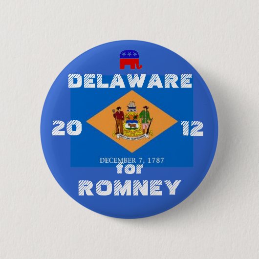 Delaware für Romney 2012 Button (Vorderseite)