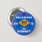 Delaware für Romney 2012 Button (Vorne & Hinten)