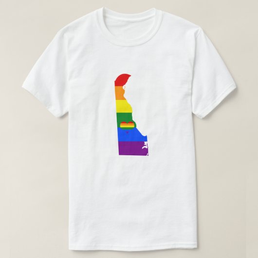 Delaware Gay Pride Rainbow Flag Herz GLBTQ Design T-Shirt (Design vorne)
