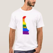 Delaware Gay Pride Rainbow Flag Herz GLBTQ Design T-Shirt (Vorderseite)