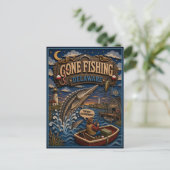 Delaware Gone Fishing Atlantischer Stör Postkarte (Stehend Vorderseite)