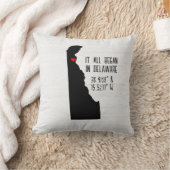 Delaware GPS Koordinaten mit Herz Kissen (Decke)