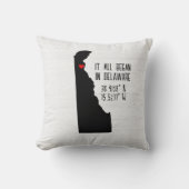 Delaware GPS Koordinaten mit Herz Kissen (Vorderseite)