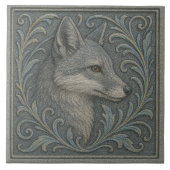Delaware Gray Fox - Keramik Tile Fliese (Vorderseite)