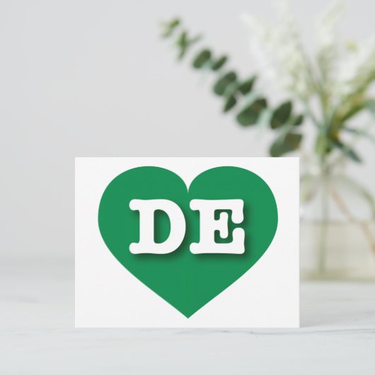 Delaware Green Heart - I Liebe DE Postkarte (Stehend Vorderseite)