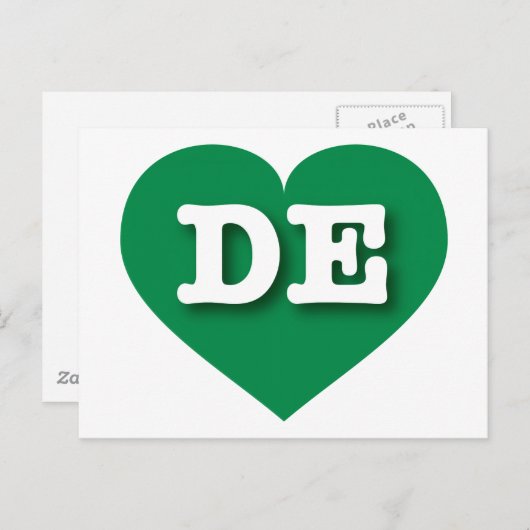 Delaware Green Heart - I Liebe DE Postkarte (Vorne/Hinten)