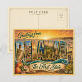 Delaware Gruß Von Postkarte Vintage (Vorne/Hinten)