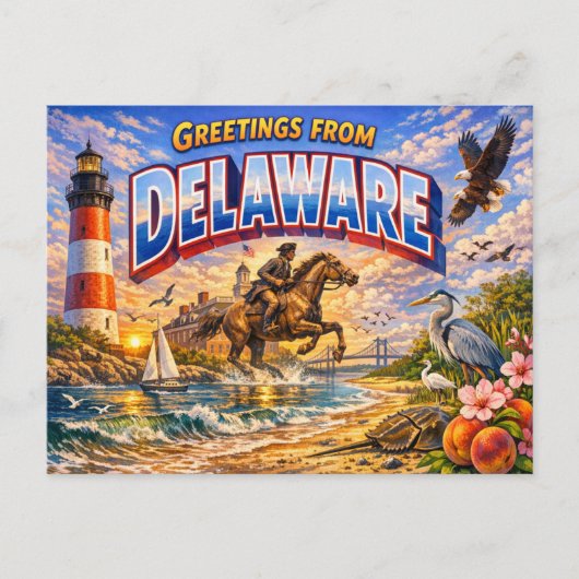 Delaware Grüße Postkarte (Vorderseite)
