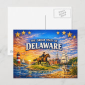 Delaware Grüße Postkarte (Vorne/Hinten)