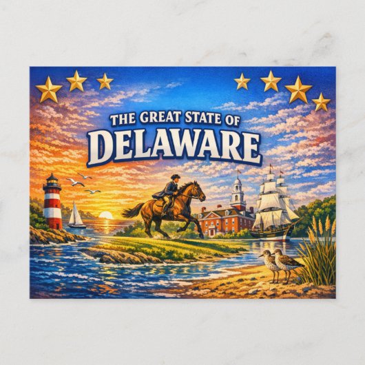 Delaware Grüße Postkarte (Vorderseite)