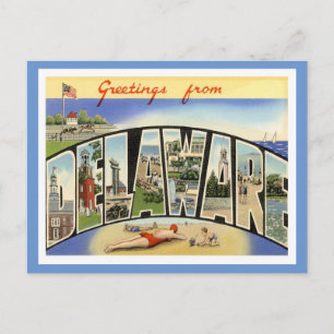 Delaware-Grüße von US-Staaten Postkarte