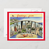 Delaware-Grüße von US-Staaten Postkarte (Vorne/Hinten)