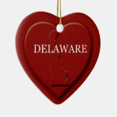 Delaware Heart Map Weihnachtsdekoration Keramikornament (Rechts)