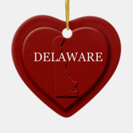 Delaware Heart Map Weihnachtsdekoration Keramikornament