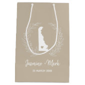 Delaware Hochzeit in Urlaubsort Family Wiedersehen Mittlere Geschenktüte (Rückseite)