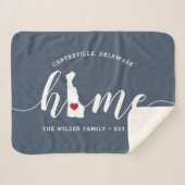 Delaware Home State Personalized Sherpadecke (Vorderseite (Horizontal))