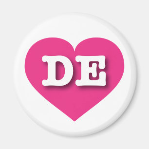Delaware Hot Pink Heart - I Liebe DE Magnet