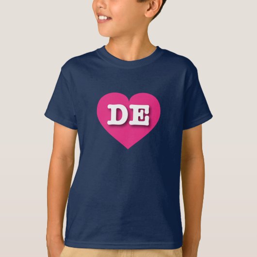 Delaware Hot Pink Heart - I Liebe DE T-Shirt (Vorderseite)