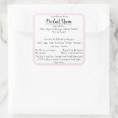 Delaware Hütte Food Business Pink Baking Label Quadratischer Aufkleber (Tasche)