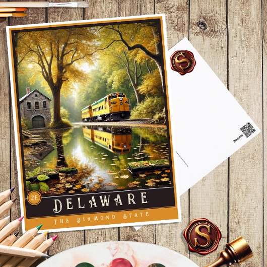 Delaware | Hyper-Realistisches Staat Postkarte