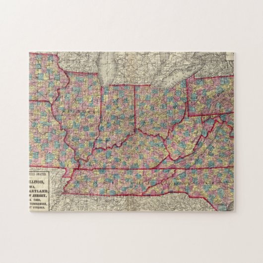 Delaware, Illinois, Indiana und Iowa Puzzle (Horizontal)