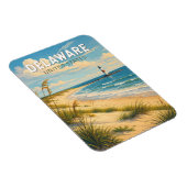 Delaware-Illustration Reise Kunst Vintage Magnet (Rechte Seite)