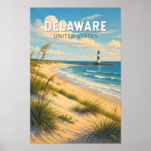 Delaware-Illustration Reise Kunst Vintage Poster (Vorne)