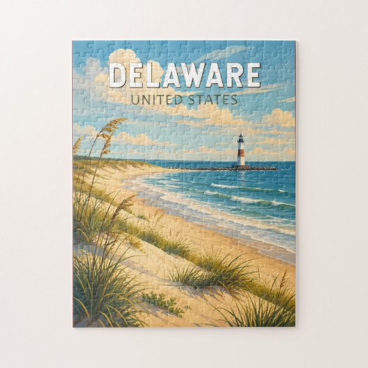 Delaware-Illustration Reise Kunst Vintage Puzzle (Vertikal)
