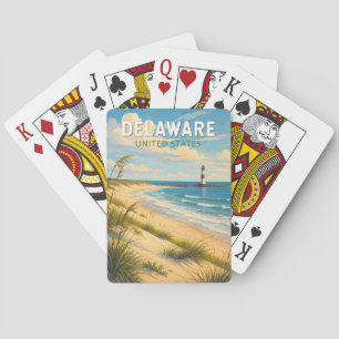 Delaware-Illustration Reise Kunst Vintage Spielkarten