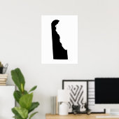 Delaware in Schwarz und Weiß Poster (Heimbüro)