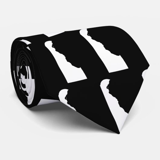 Delaware in Weiß und Schwarz Krawatte (Gerollt)