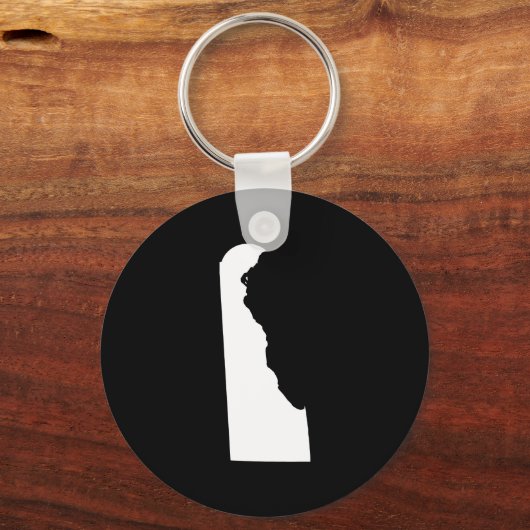 Delaware in Weiß und Schwarz Schlüsselanhänger (Vorderseite)