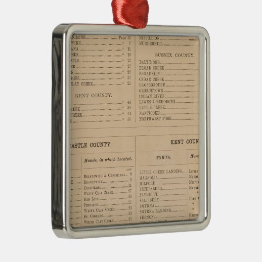 Delaware-Index Silbernes Ornament (Rechts)