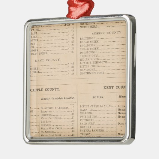 Delaware-Index Silbernes Ornament (Links)