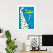 Delaware-Karte 20x28 Poster Druck (Heimbüro)