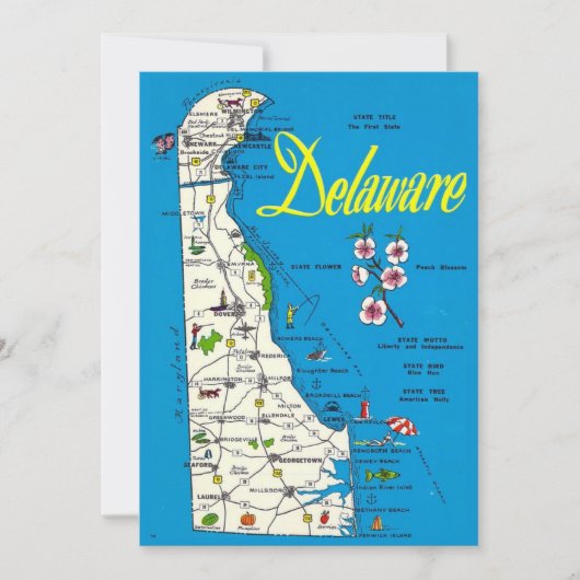 Delaware-Karte 5x7 große Postkarte (Vorderseite)
