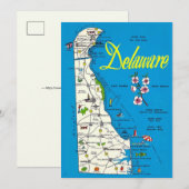 Delaware-Karte 5x7 große Postkarte (Vorne/Hinten)