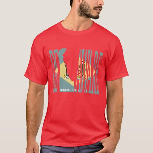 Delaware-Karte Flagge T-Shirt (Vorderseite)
